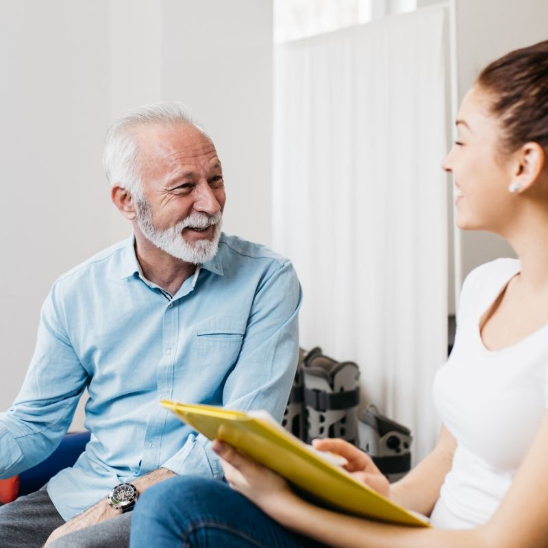 Older man receiving counseling